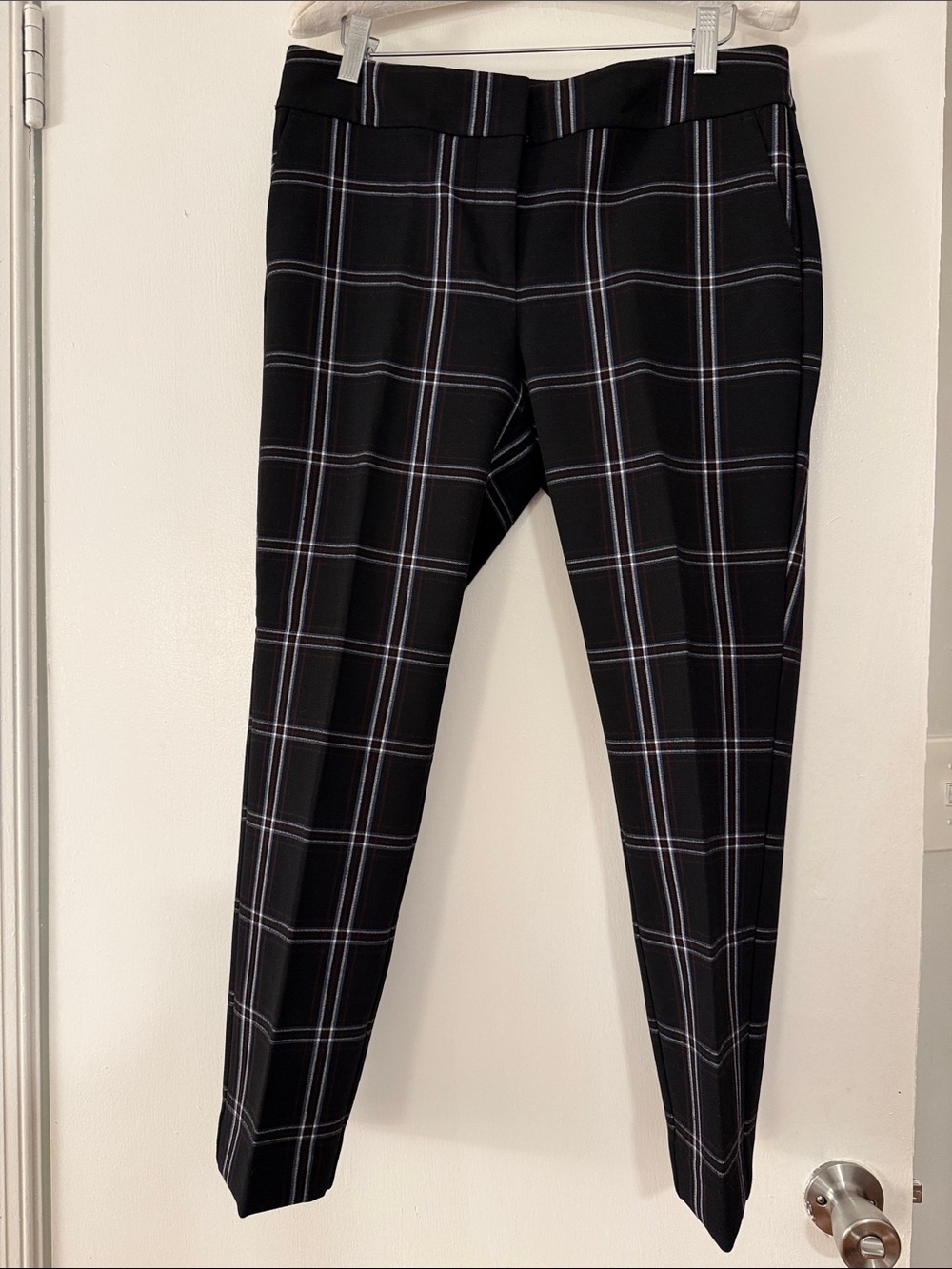 Ann Taylor Black Plaid Tailored Dress Pants